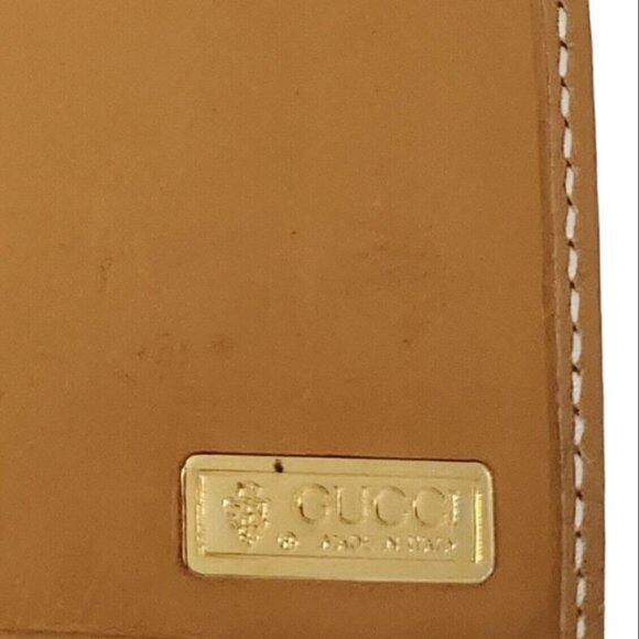 Gucci Wallet Bifold Long Envelope Checkbook Passport Beige Tan Vintage Authentic - Picture 4 of 12